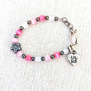 CHILD'S STERLING SILVER BRACELET 925 CLASP AND HEART CHARM